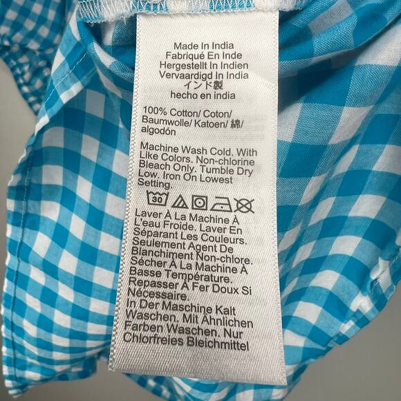 J. Crew Gingham V-Neck Shirt Size Medium - Picture 5 of 7